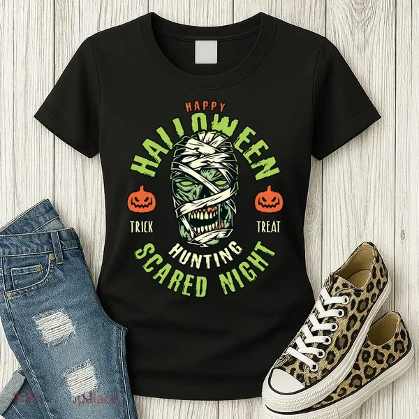 Happy Halloween Scared Night Mummy Women's T-Shirt