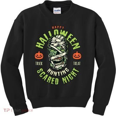 Happy Halloween Scared Night Mummy Kids Sweatshirt