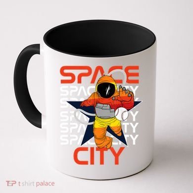 Town Houston Space City Vintage Baseball Astronaut Coffee Mug