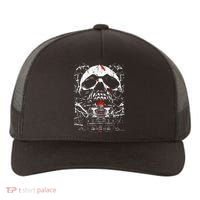 Haunted House Skull Yupoong Adult 5-Panel Trucker Hat thumb 0