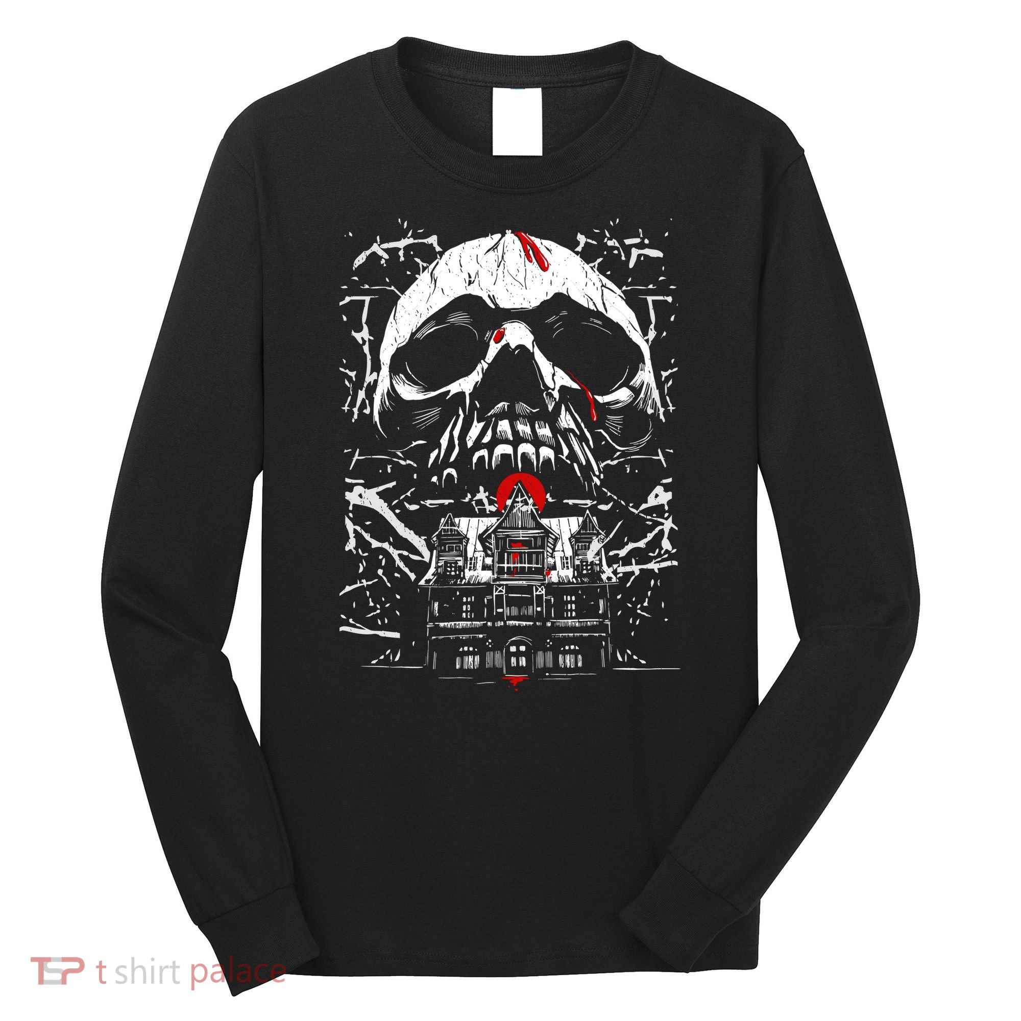 Haunted House Skull Long Sleeve Shirt