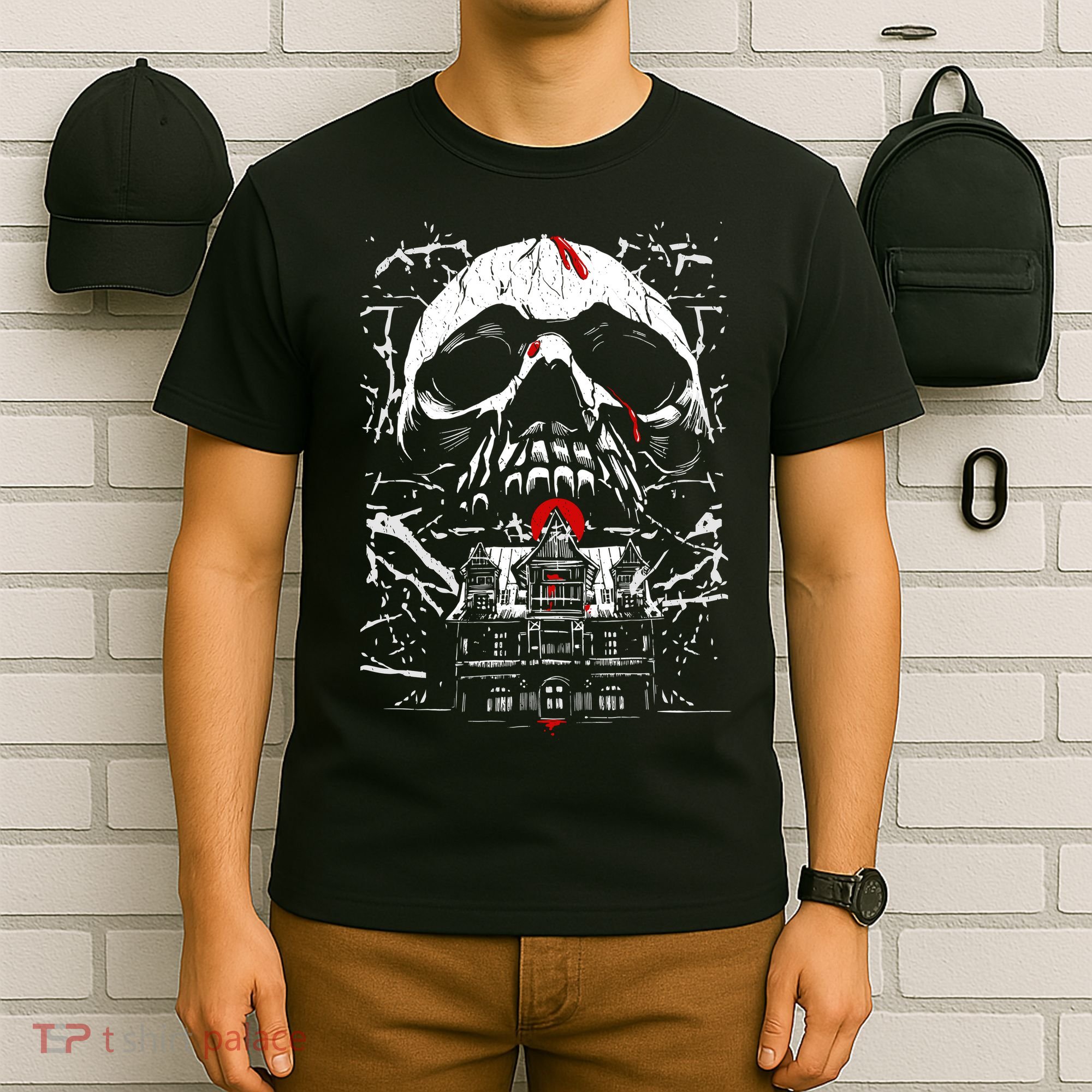 Haunted House Skull T-Shirt