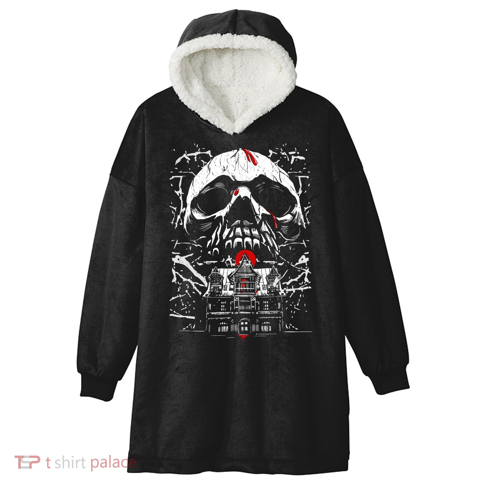 Haunted House Skull Hooded Wearable Blanket