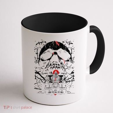 Haunted House Skull Coffee Mug back