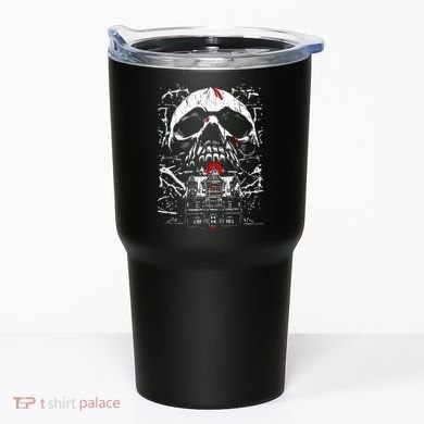 Haunted House Skull Tumbler