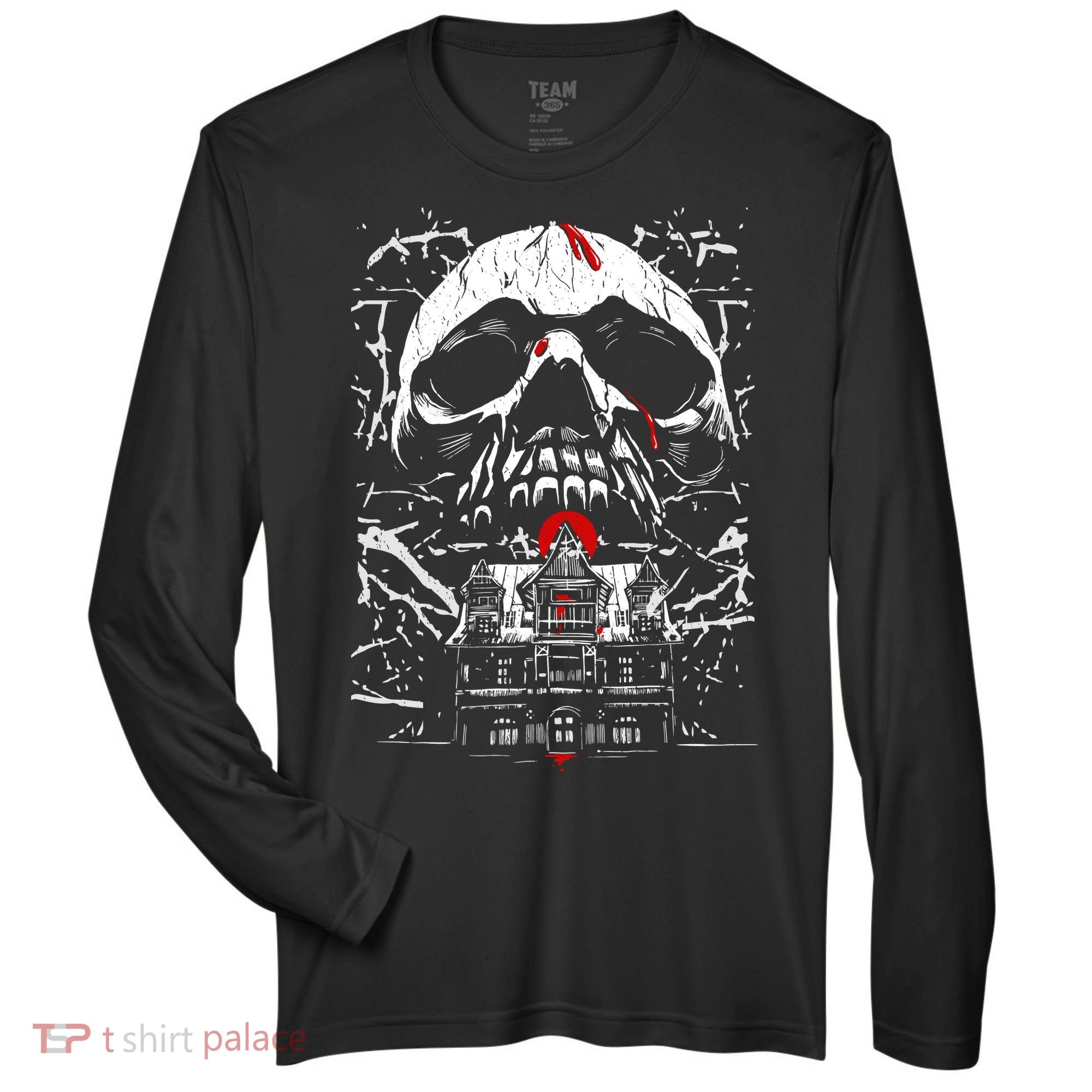 Haunted House Skull Zone Performance Long-Sleeve T-Shirt