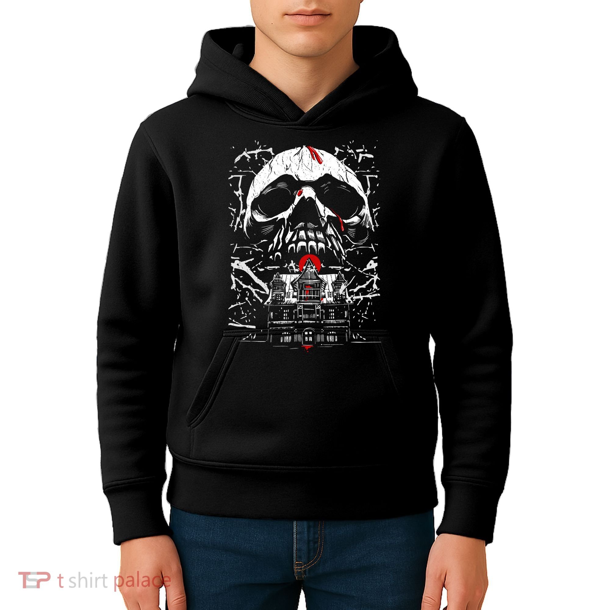 Haunted House Skull Kids Hoodie