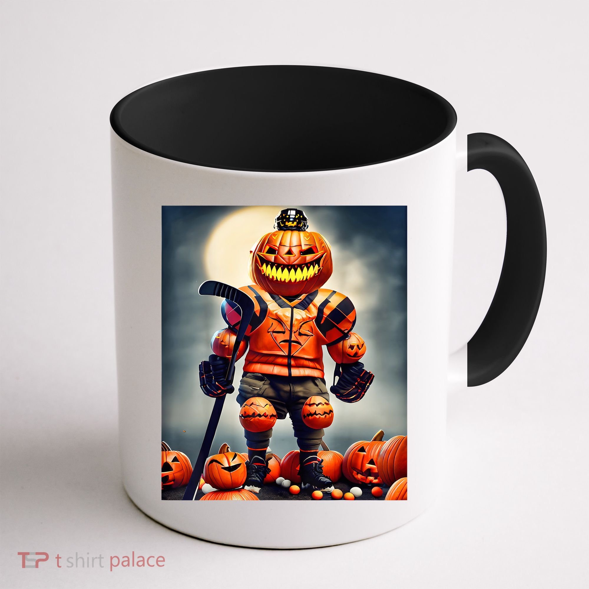 Halloween Hockey Season Pumpkin Player Coffee Mug