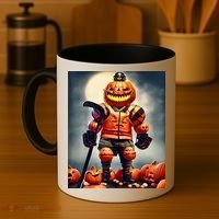 Halloween Hockey Season Pumpkin Player Coffee Mug thumb 4