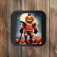 Halloween Hockey Season Pumpkin Player Coaster thumb 0