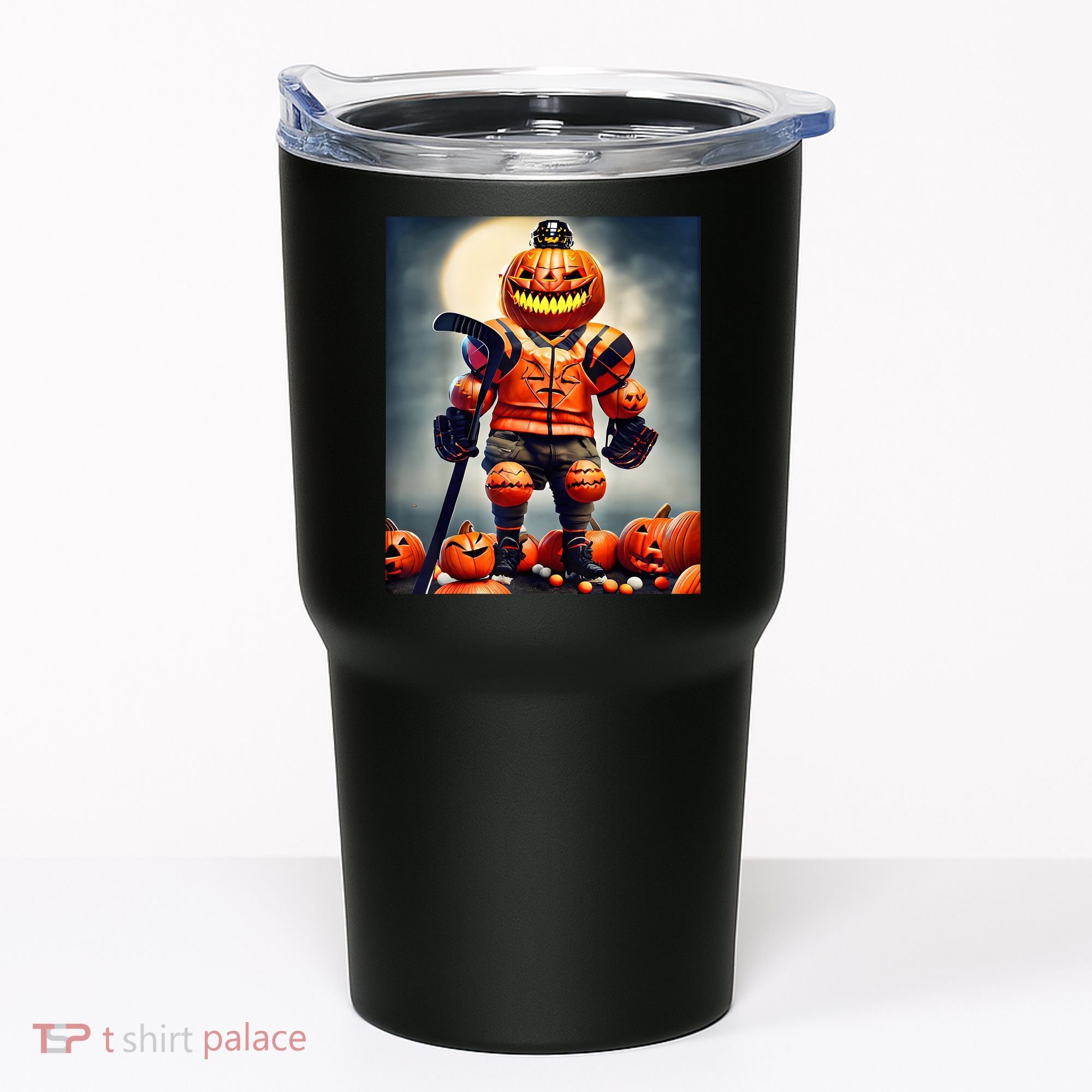 Halloween Hockey Season Pumpkin Player Tumbler