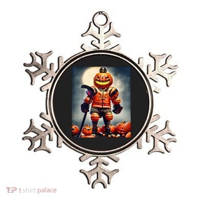 Halloween Hockey Season Pumpkin Player Ornament