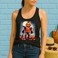 Halloween Hockey Season Pumpkin Player Women's Tank Top thumb 2