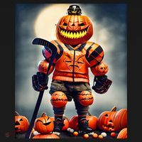 Halloween Hockey Season Pumpkin Player Women's Tank Top thumb 5