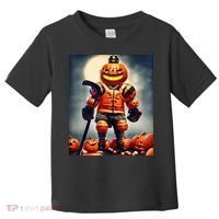 Halloween Hockey Season Pumpkin Player Toddler T-Shirt thumb 0