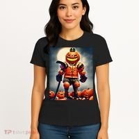 Halloween Hockey Season Pumpkin Player Women's T-Shirt thumb 4