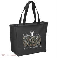 Hello Hunting Season Goodbye Husband Gift Tote Bag thumb 2