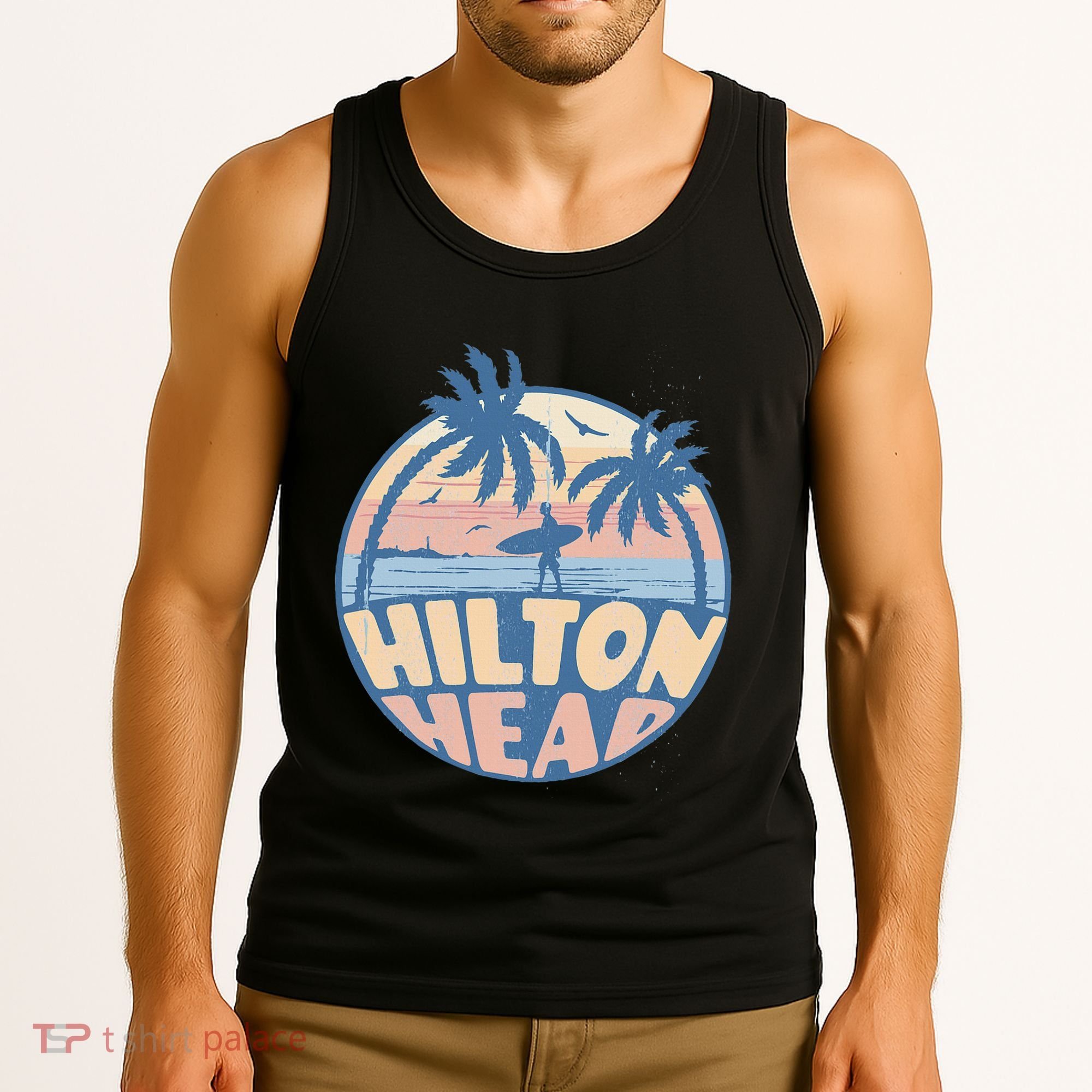Hilton Head South Carolina Beach Surf Summer Vacation Tank Top