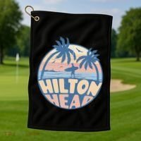 Hilton Head South Carolina Beach Surf Summer Vacation Golf Towel thumb 1