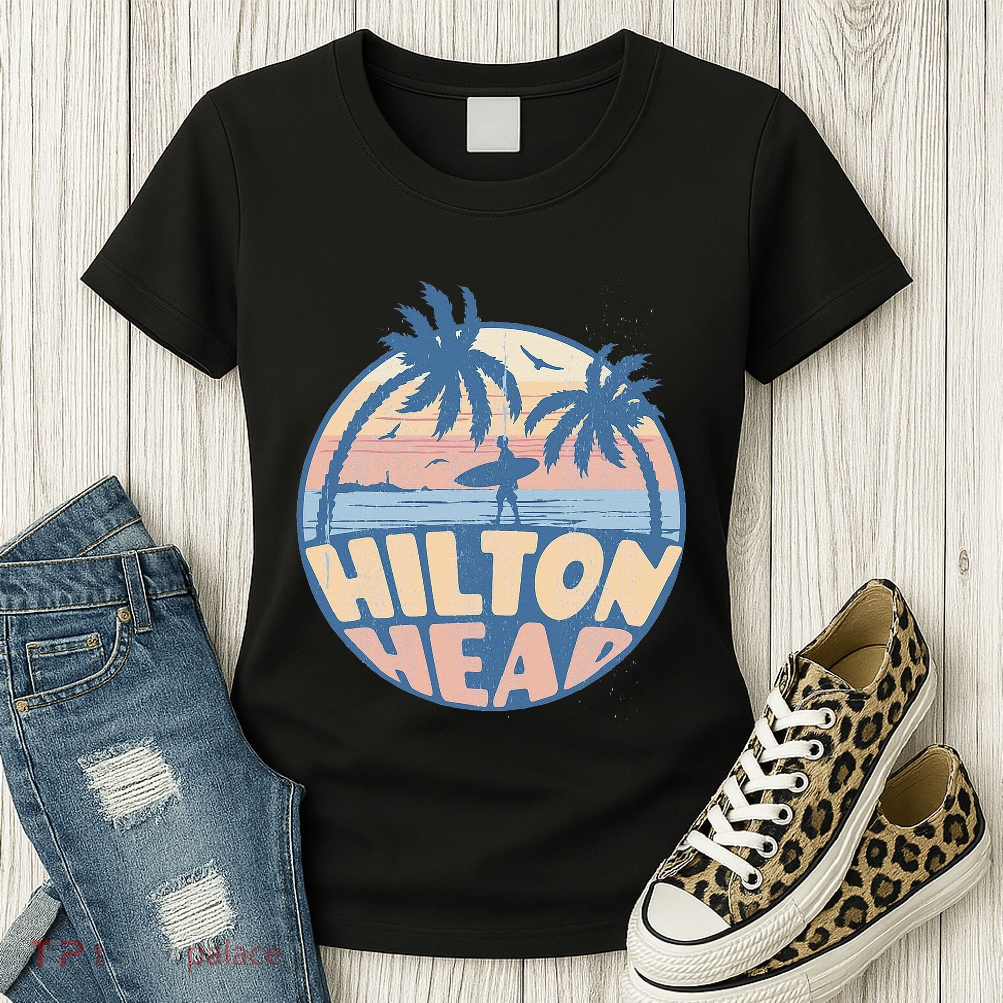Hilton Head South Carolina Beach Surf Summer Vacation Women's T-Shirt