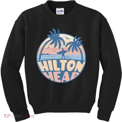 Hilton Head South Carolina Beach Surf Summer Vacation Kids Sweatshirt