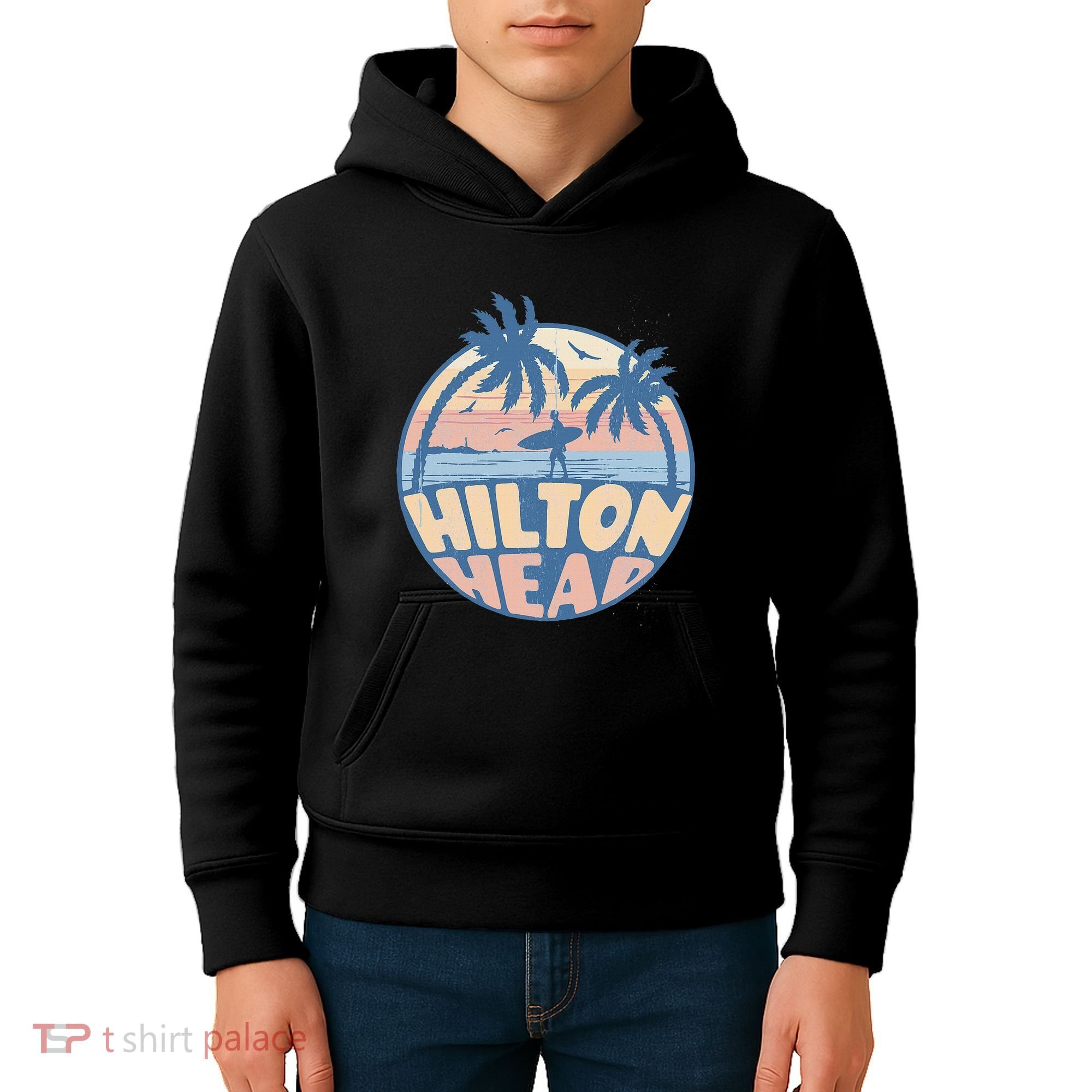 Hilton Head South Carolina Beach Surf Summer Vacation Kids Hoodie