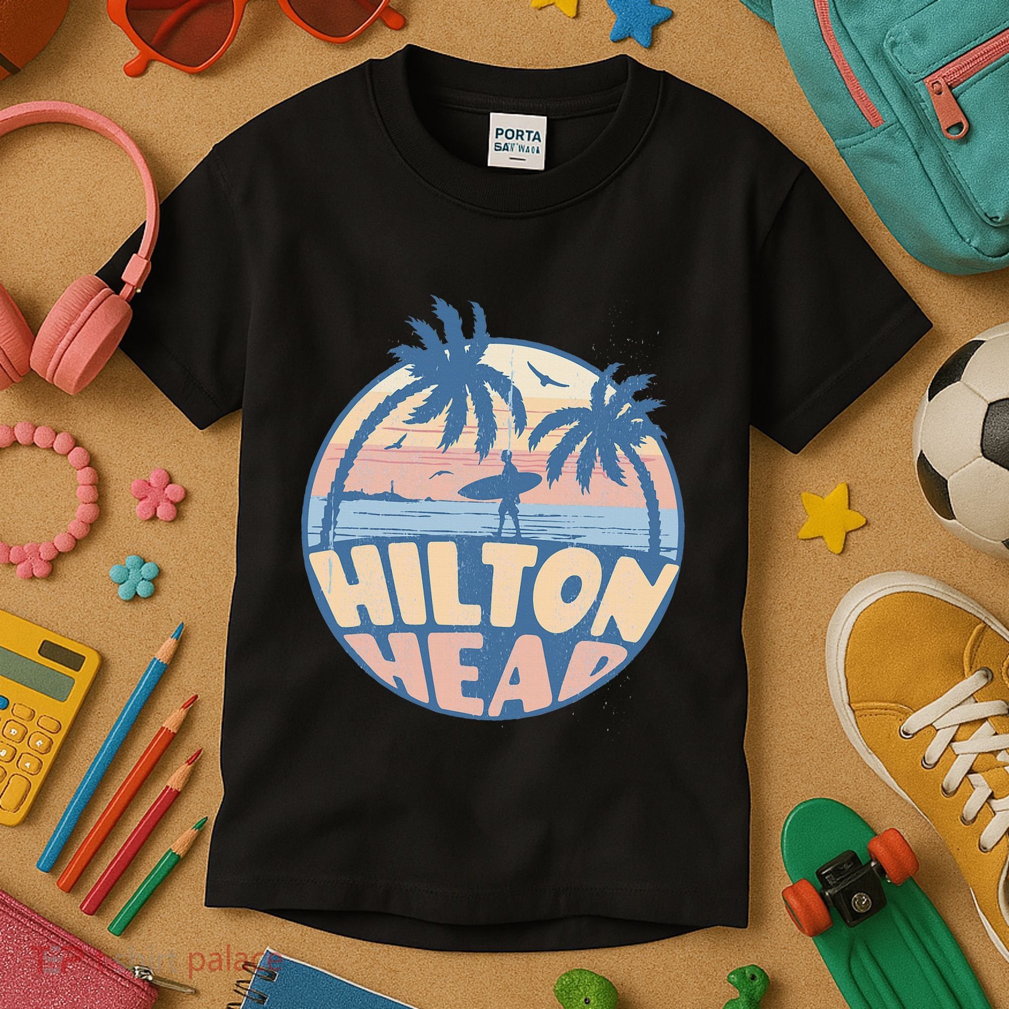 Hilton Head South Carolina Beach Surf Summer Vacation Kids T-Shirt