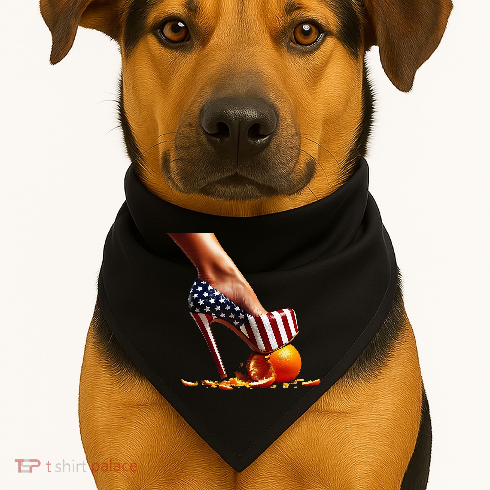 High Heels Squash Oranges; Kamala Harris Election USA-Made Doggie Bandana