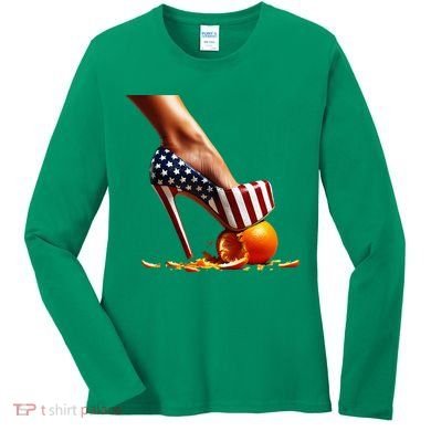 High Heels Squash Oranges; Kamala Harris Election Women's Long Sleeve Shirt