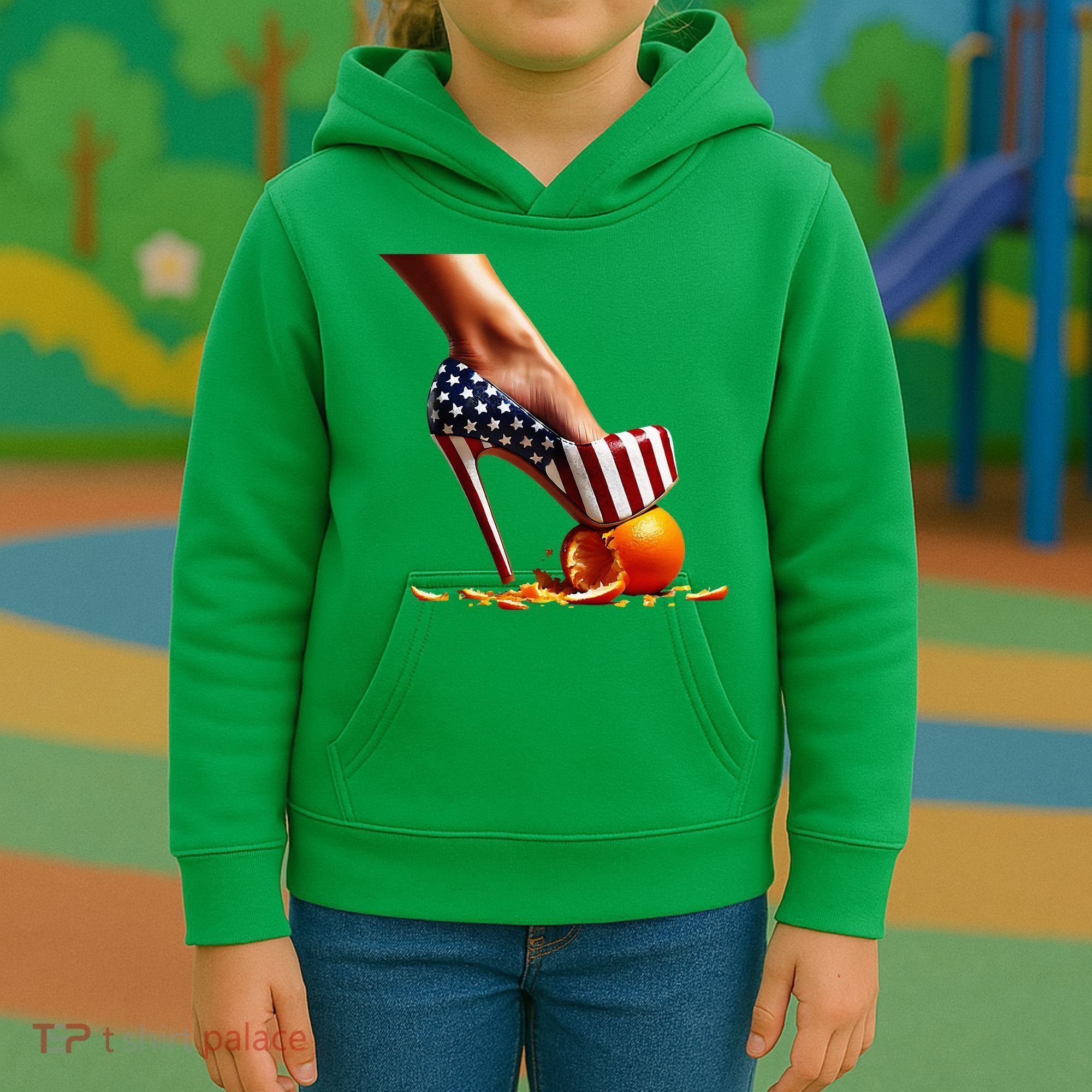 High Heels Squash Oranges; Kamala Harris Election Kids Hoodie