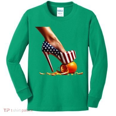High Heels Squash Oranges; Kamala Harris Election Kids Long Sleeve Shirt