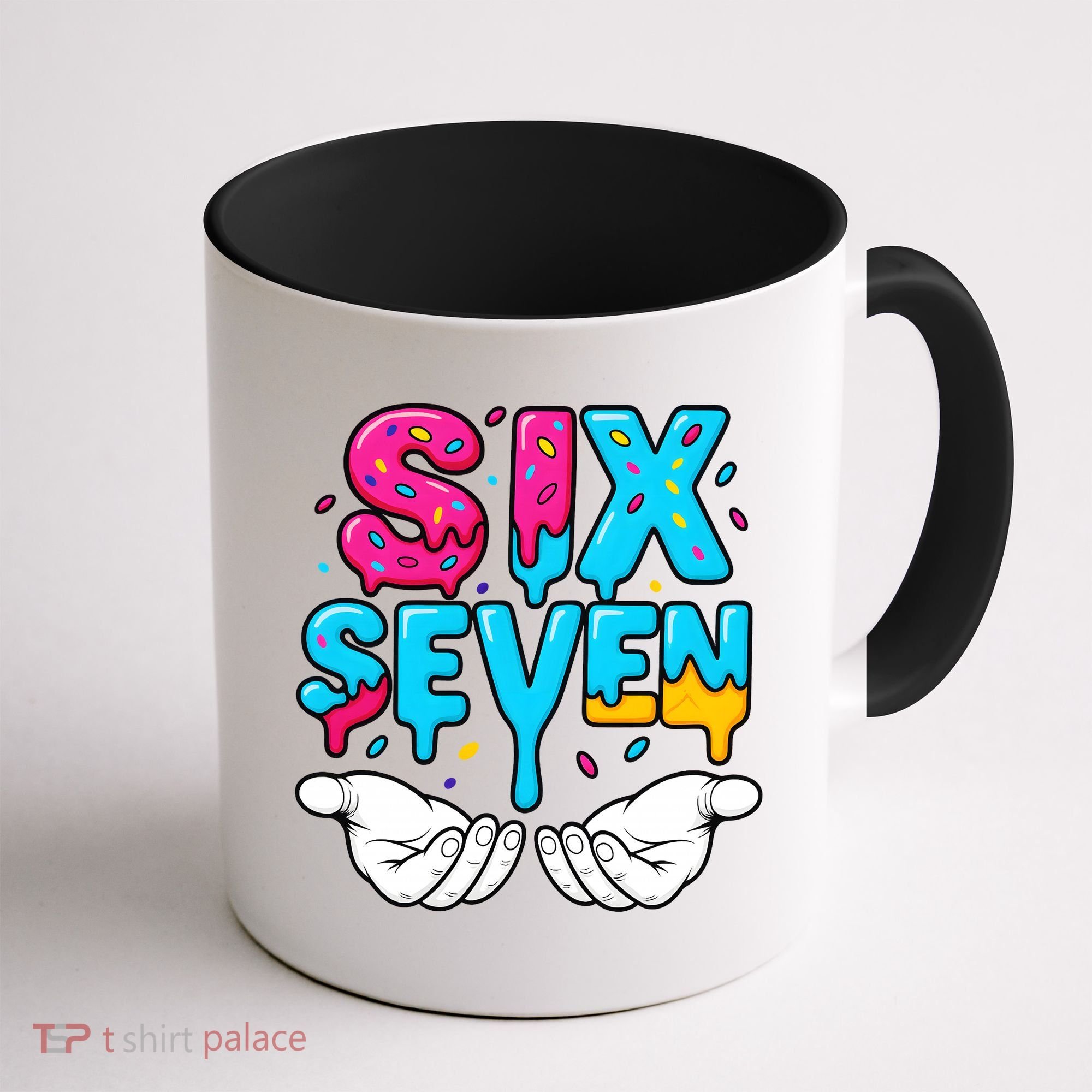 Hand Hold Six Seven Ice Cream Drip 6-7 Coffee Mug