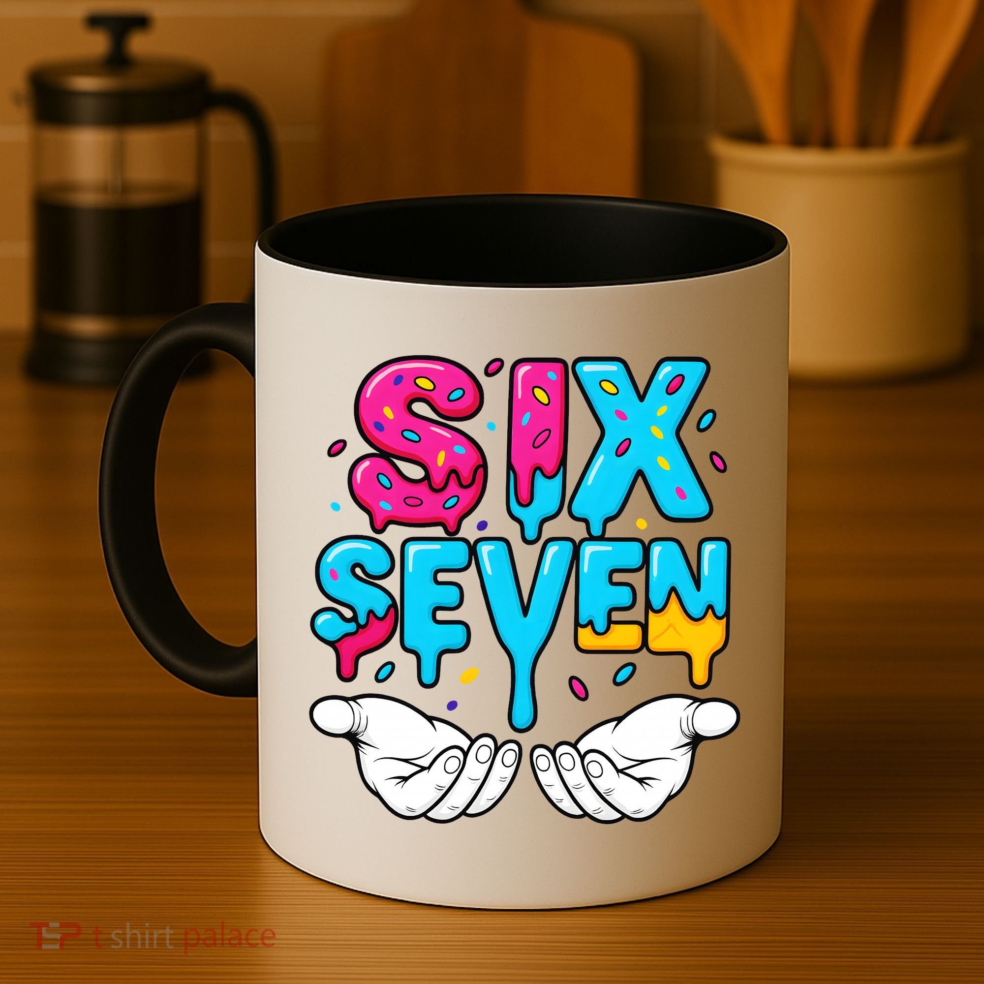 Hand Hold Six Seven Ice Cream Drip 6-7 Coffee Mug