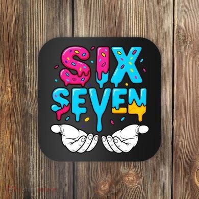 Hand Hold Six Seven Ice Cream Drip 6-7 Coaster