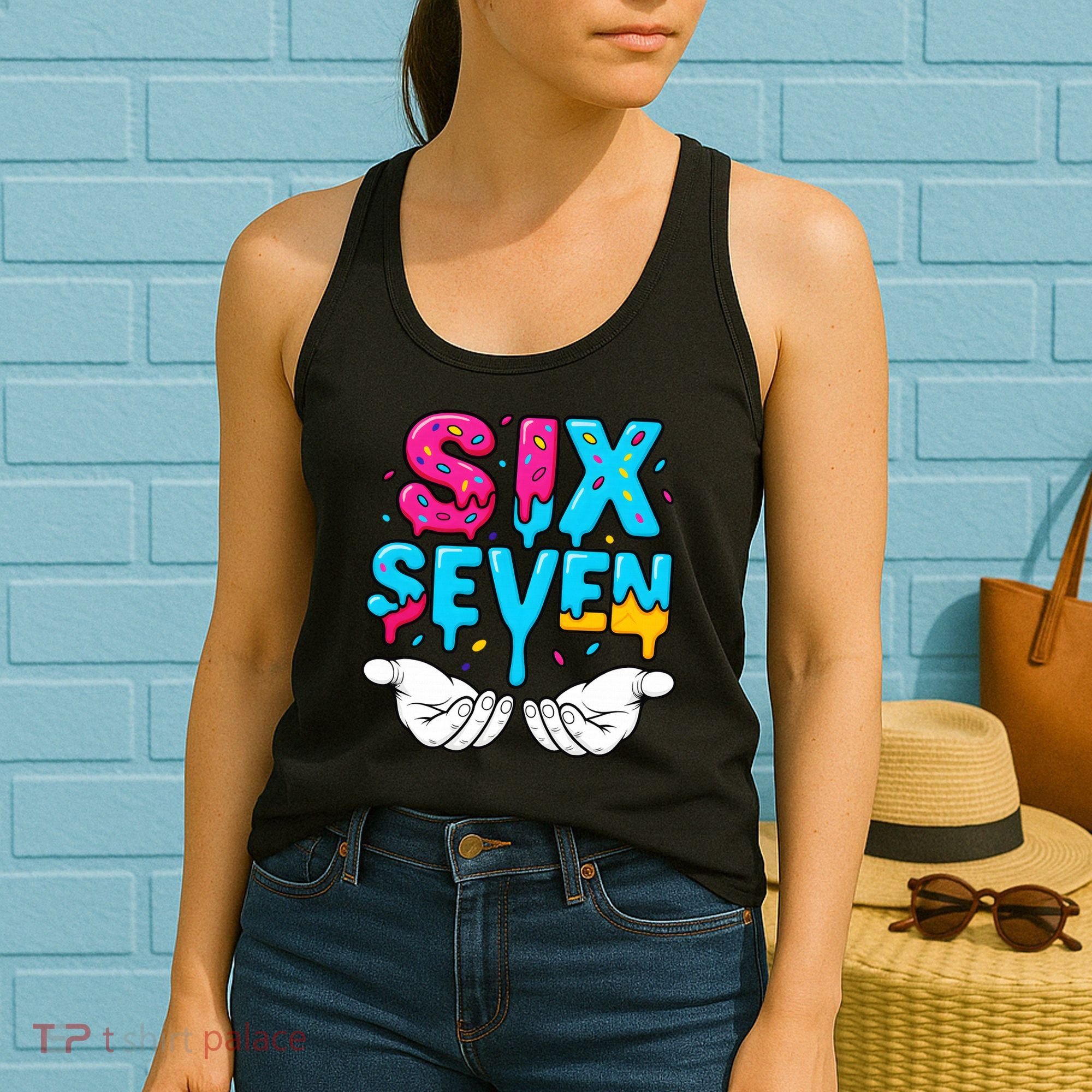 Hand Hold Six Seven Ice Cream Drip 6-7 Women's Tank Top