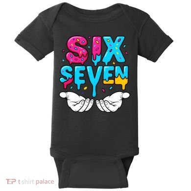 Hand Hold Six Seven Ice Cream Drip 6-7 Baby Bodysuit