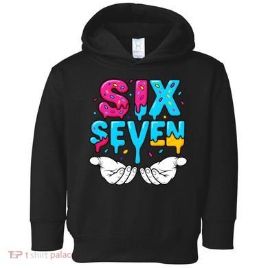 Hand Hold Six Seven Ice Cream Drip 6-7 Toddler Hoodie