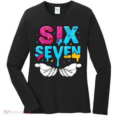 Hand Hold Six Seven Ice Cream Drip 6-7 Women's Long Sleeve Shirt