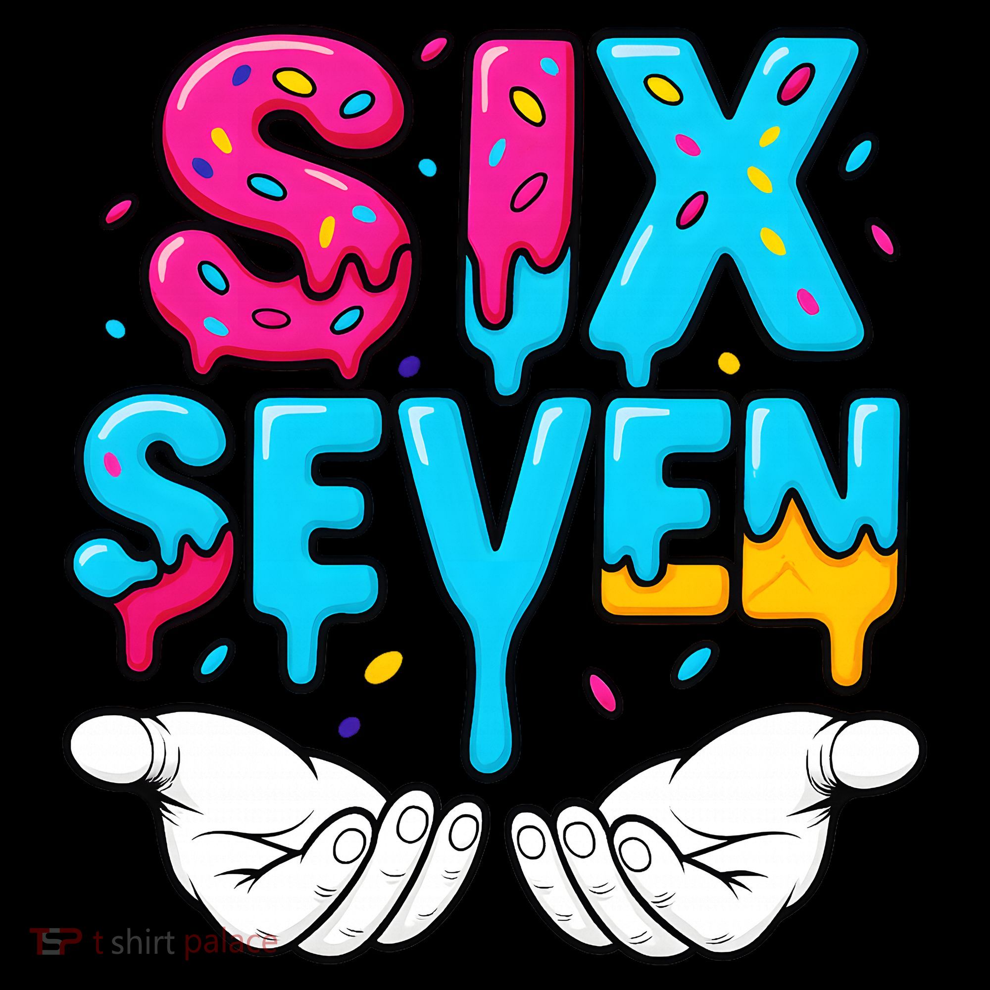 Hand Hold Six Seven Ice Cream Drip 6-7 Women's T-Shirt