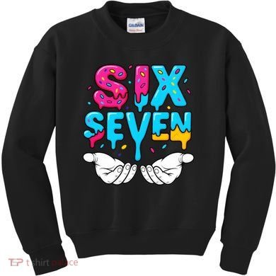 Hand Hold Six Seven Ice Cream Drip 6-7 Kids Sweatshirt