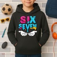 Hand Hold Six Seven Ice Cream Drip 6-7 Kids Hoodie thumb 2