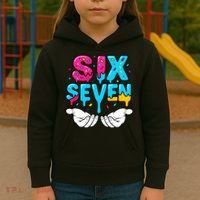 Hand Hold Six Seven Ice Cream Drip 6-7 Kids Hoodie thumb 3