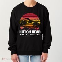 Hilton Head South Carolina Retro Sunset Style Beach Island Women's Sweatshirt thumb 0