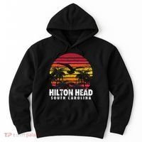 Hilton Head South Carolina Retro Sunset Style Beach Island Hoodie thumb 0