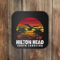 Hilton Head South Carolina Retro Sunset Style Beach Island Coaster thumb 0