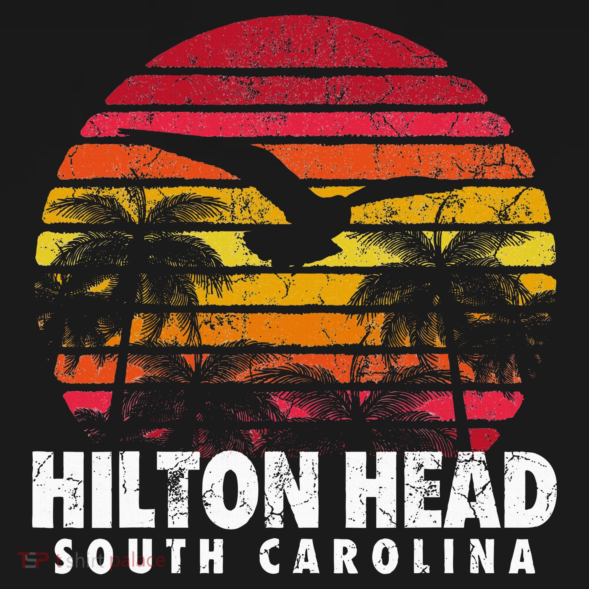 Hilton Head South Carolina Retro Sunset Style Beach Island Women's Hoodie