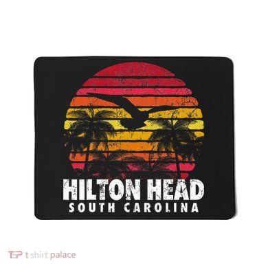 Hilton Head South Carolina Retro Sunset Style Beach Island Mousepad