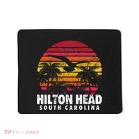 Hilton Head South Carolina Retro Sunset Style Beach Island Mousepad thumb 0