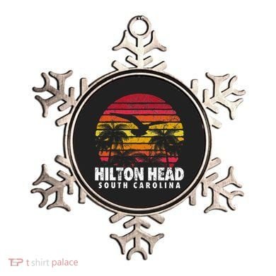 Hilton Head South Carolina Retro Sunset Style Beach Island Ornament