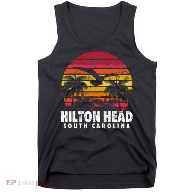 Hilton Head South Carolina Retro Sunset Style Beach Island Tank Top